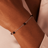 Armband aus Edelstahl, schwarzer Achat