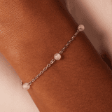 Stainless steel armband gemstone White Agate
