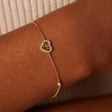 Armband, 925 Silber, vergoldet, Herz, Zirkonia