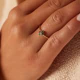 14 Karaat gouden ring bloem diamant(0,025ct)