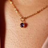 Stainless steel goldplated ketting met hanger geboortesteen Juni voor dames