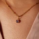 Stainless steel goldplated ketting met hanger geboortesteen Oktober voor dames