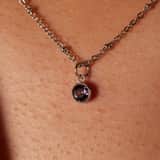 Stainless steel ketting met geboortesteen hanger februari