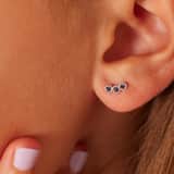 Ohrstecker aus 925er Silber, Kreis, Kristall, Amethyst