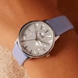 Regal Damen-Armbanduhr, Blau, Zifferblatt in Perlmuttoptik