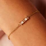 Stainless steel goldplated vintage armband met opaal