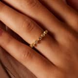 Ring im Vintage-Stil aus Edelstahl, vergoldet, mit weißem Zirkonia