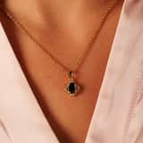Stainless steel goldplated ketting met hanger met zirkonia voor dames