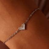 Stainless steel armband met hart