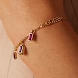 Guess stainless steel goldplated fantasiearmband met zirkonia voor dames