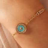 Guess Armband aus Edelstahl, vergoldet, LOVE GUESS, Blau
