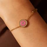 Guess Armband aus Edelstahl, vergoldet, LOVE GUESS, Rosa