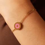 Guess Armband aus Edelstahl, vergoldet, LOVE GUESS, Rosa