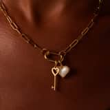 Charm aus Edelstahl, vergoldet, Herz