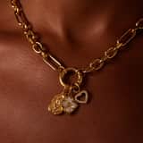 Stainless steel goldplated hanger bloem voor dames