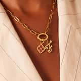 Stainless steel goldplated bedel sluiting voor dames