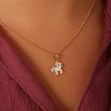 Halskette aus 585er Gold, Einhorn
