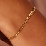 Armband aus 925er Silber, vergoldet, Figaroglied