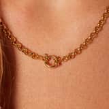 Zilveren goldplated schakelketting voor dames