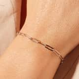 Zilveren armband paperclip