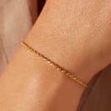 Zilveren goldplated koordarmband voor dames