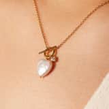 Zilveren goldplated ketting hanger hart parel