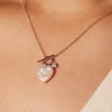 Halskette aus 925er Silber, Herz, Perle