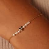 Zilveren goldplated cadeauset hart met parel voor dames