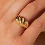 Ring aus 925er Silber, vergoldet, Croissant