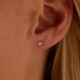Ohrringe aus 585er Gelbgold, Herz, Opal