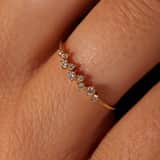 14 Karat Goldring mit Diamant 0,15