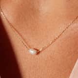 Halskette aus 585er Gelbgold mit Perle