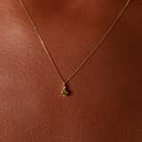 14 Karaat gouden ketting diamant 0,19ct en peridot