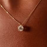 14 karaat geelgouden ketting met diamant 1ct