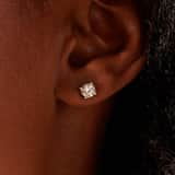14 karaat geelgouden solitair oorbellen lab grown diamant 1ct. 