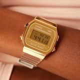 Casio Armbanduhr im Retrolook, Transparant/ Golden, A168XESG-9AEF