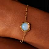 Armband aus Edelstahl, vergoldet, mit Opal