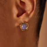 Ohrringe aus Edelstahl, vergoldet, mit Opal
