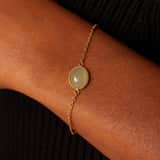 Armband aus Edelstahl, vergoldet, mit grünem Aventurin