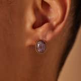 Stainless steel goldplated oorbellen met amethyst