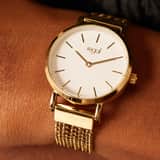 Regal Armbanduhr mit goldfarbenem Gourmetarmband mit Gourmetgliedern