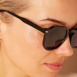 Schwarze Sonnenbrille, rund