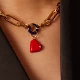 Stainless steel goldplated hanger met donkerblauwe sluiting voor dames
