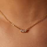 Stainless steel goldplated ketting met hanger hart met zirkonia voor dames