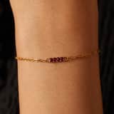 Armband aus Edelstahl, vergoldet, mit rotem Zirkonia