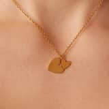 Stainless steel goldplated ketting met hanger hart voor dames