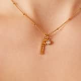 Stainless steel goldplated ketting met hanger mama met zirkonia voor dames