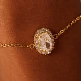 Stainless steel goldplated fantasiearmband met zirkonia voor dames