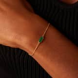 14 karaat geelgouden armband malachite