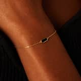 14 karaat geelgouden armband onyx